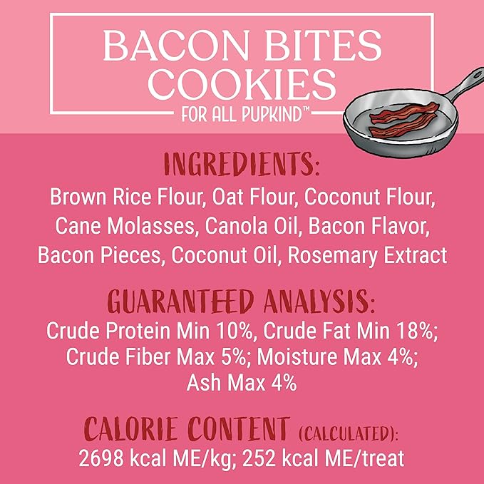 Bacon Bits Cookies|Lactose Free - Soy Free - Gluten Free - Wheat Free | USA Made | for All Breeds | 14 oz of All Natural, Baked, Crunchy Goodness