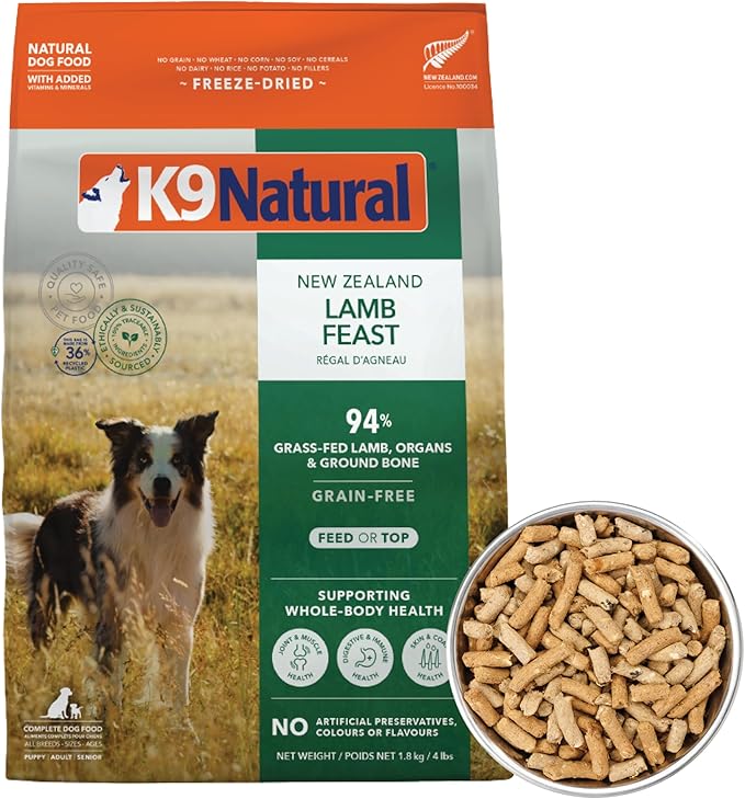 K9 Natural Freeze Dried Dog Food Lamb 4lb