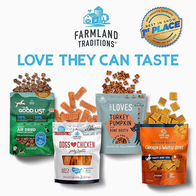 Farmland Traditions The Good List Air-Dried Dog Food, Premium Beef & Bone Broth for Dogs, Protein Rich & Grain-Free Nutrition, 5.5 Pound Bag