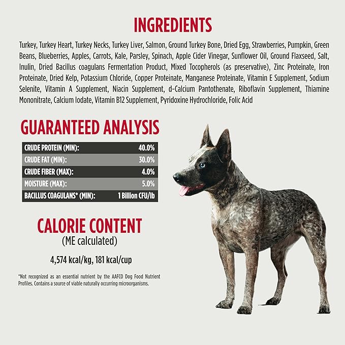 Nulo Freeze-Dried Raw Turkey & Salmon Recipe with Apples Complete and Balanced Dry Dog Food Kibble, 8 Ounce Bag