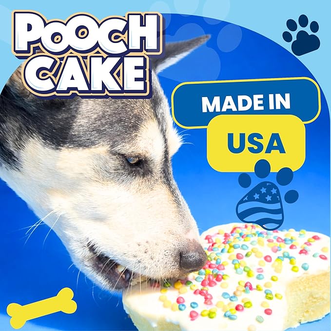 Dog Birthday Cake Kit - Birthday Cake Flavor with Sprinkles - Microwavable Cake Mix, Dog Icing Mix and Dog Safe Sprinkles - Made in USA - Reusable Silicone Pan