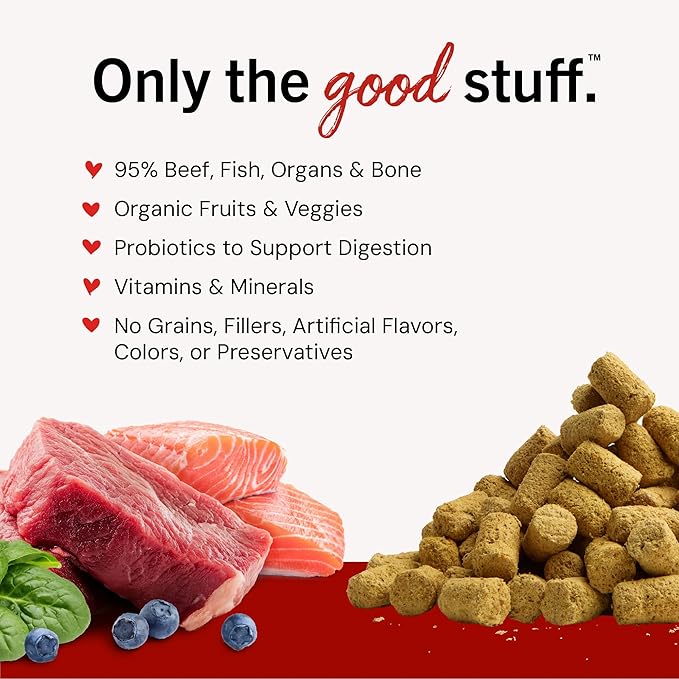 Stella & Chewy's Freeze-Dried Raw Surf & Turf Meal Mixers - Dog Food Topper and Mixer - Made with 95% Grass-Fed Beef & Wild-Caught Salmon - Perfect for Picky Eaters - Grain-Free - 8 oz