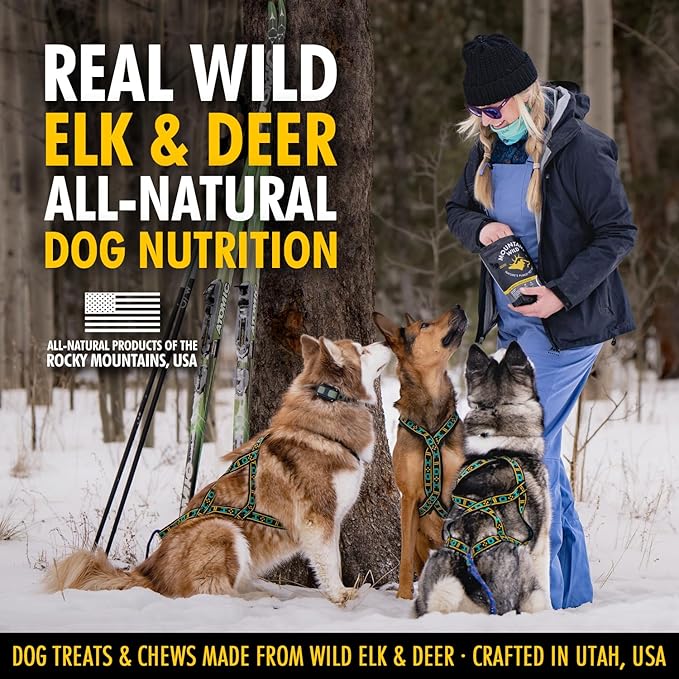 Venison Jerky Training Treats for Dogs – Elk & Deer Meat Protein Dog Treat High-Value Reward – All-Natural, No Fillers, Grain-Free, No Artificial Preservatives – 8 oz (2 Pack)