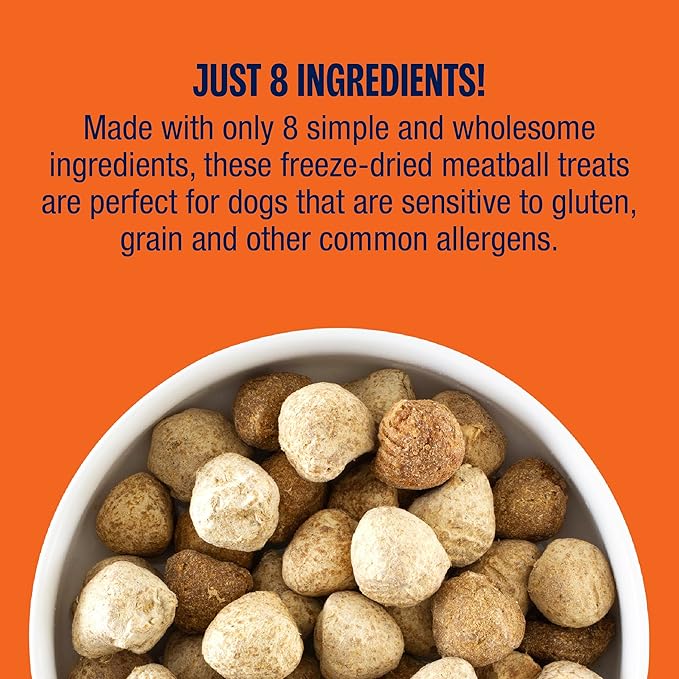 Muenster Freeze Dried Pumpkin Meatball Dog Treats 4 oz - Grain Free, Made in USA