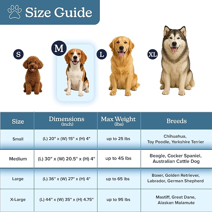 Orthopedic Dog Bed - 2-Layer Memory Foam Dog Bed with Machine Washable Sherpa Cover - 30x20.5 Mattress for Medium Dogs up to 45lbs by PETMAKER (Brown)