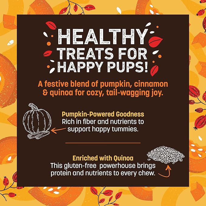 Earth Animal Wisdom Air Dried Jerky - Seasonal Pumpkin Spice Premium Natural Jerky Strips Dog Treats - 3 Pack 4 oz Bag