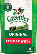 Greenies Veterinarian-Recommended Adult Natural Dental Dog Treats Regular Size, Dog Dental Chews, Original Flavor, 6 oz. Pack, 6 Count