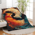 Fox Throw Blanket Orange and White Fox Stuff Gifts for Kids Girls Boys Adults Women Men Soft Cozy Warm Plush Fluffy Fuzzy Fleece Blanket Decor 60''X80''