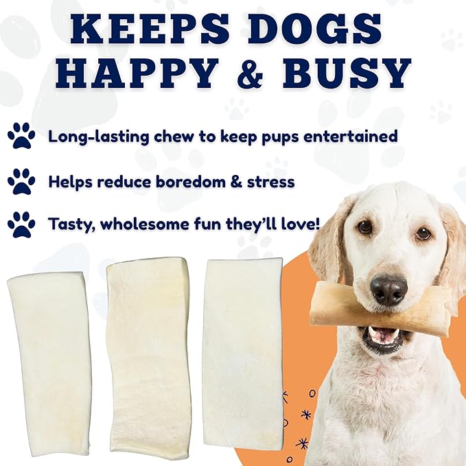 Amazing Dog Treats - Beef Cheek Strips Premium Dog Chew (6 Inch - 12 Pack) - NO Odor - Thick Cut - Rawhide Alternative - Beef Cheek Slice Chip Sticks - No Dyes, Chemicals, or Preservatives