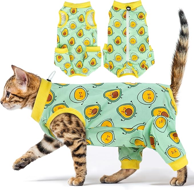 Cat Recovery Suit with Hind Legs, Breathable Onesie After Surgery Female for Abdominal Wounds or Skin Diseases, Anti-Licking Full Body Pet Surgical Pajamas, E-Collar Alternative Wear