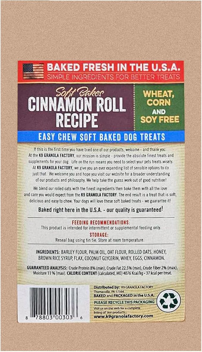 K9 Granola Factory Soft Bakes Cinnamon Roll