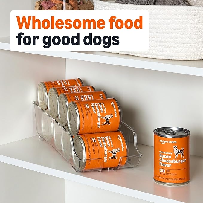 Amazon Basics Wet Dog Food Meaty Loaf Variety Pack, Bacon Cheeseburger Flavor and Beef Flavor, Made with Real Chicken and Beef, 13.2 oz can (6 cans of Each Flavor, 12 cans in Total)