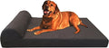 Dogbed4less Premium Head Rest Orthopedic Gel Memory Foam Pet Dog Bed for Extra Large Dog, Waterproof Liner and Espresso Suede Cover, Jumbo 55"X47"X4"