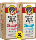 Brutus Bone Broth Liquid for Dogs | All Natural | Made in USA | Glucosamine & Chondroitin for Healthy Joints | Human Grade Ingredients | Hydrating Dog Food Topper, Gravy & Treat (Pork)