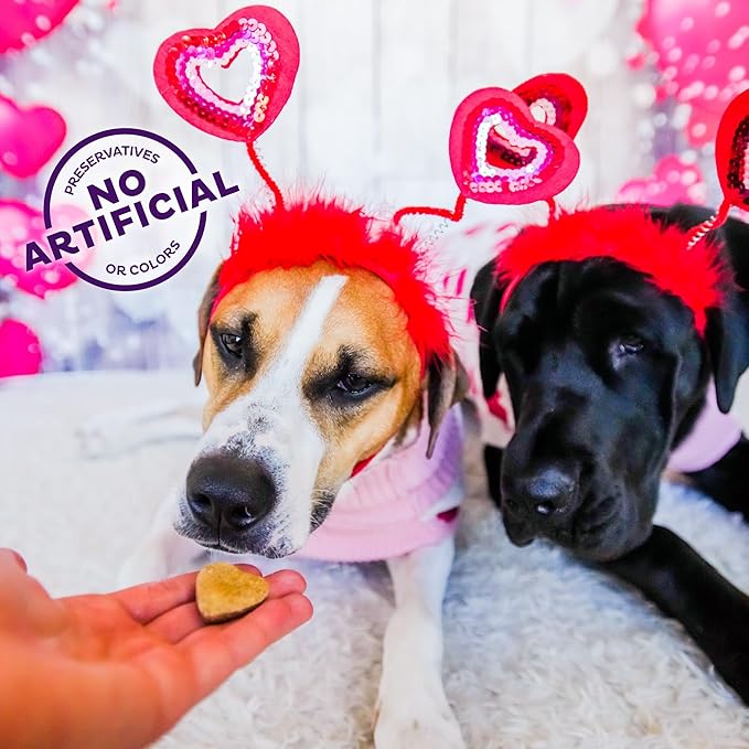 Old Mother Hubbard Wellness Bits of Love P-Nuttier Dog Biscuits, Natural, Seasonal, Valentine's Day Treats, Peanut Butter Flavor, (6 Ounce Bag)