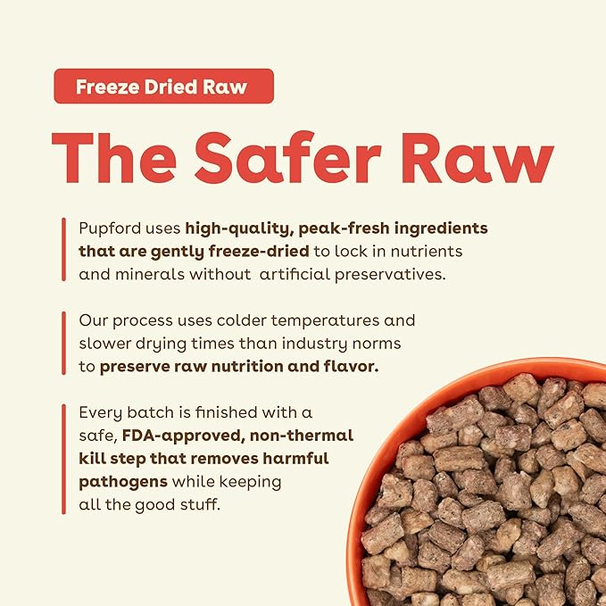 Pupford Good Dog Food, Freeze-Dried Raw, High-Protein, Superfood Ingredients, Vet-Approved, No Fillers or Artificial Additives (Beef Recipe, 25 oz)