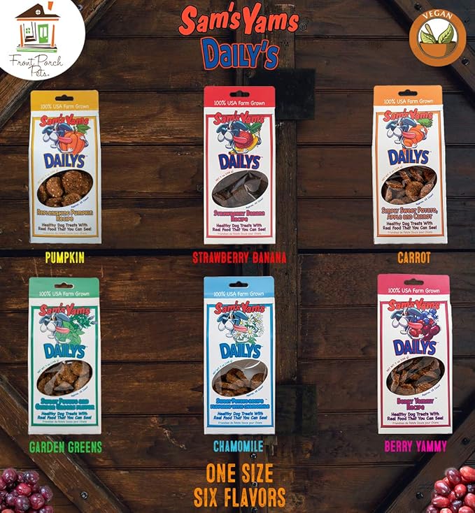 Front Porch Pets Sam's Yams Daily's Simply Sweet Potato, Apple & Carrot Dog Snacks, 7oz