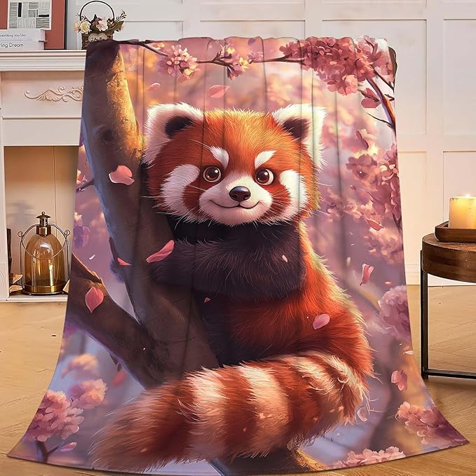 Red Panda Blanket Cute Red Panda Throw Blanket Gifts for Girls Boys Kids Women Men Adults Super Soft Cozy Plush Fluffy Fuzzy Fleece Blanket Home Decor 60''X80''