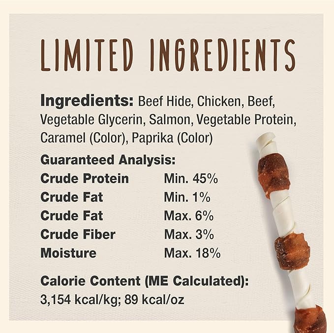 Cadet Chef's Specialties Natural Rawhide Shish Kabob Chew Sticks, Grilled Surf & Turf Flavor, Healthy Dog Treats for Large Breeds, 3 Count