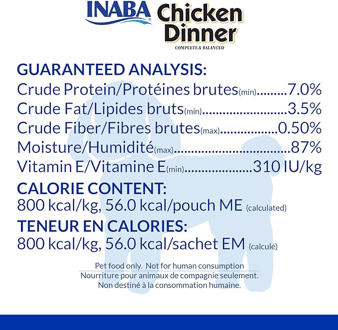 INABA Chicken Dinner for Dogs, Soft Pate Wet Dog Food, Complete & Balanced, 2.4 oz. Pouch, 15 Pouches, Pumpkin & Sweet Potato Variety