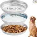 Zonon 3 Pcs 3.5 Gallon Galvanized Steel Feeding Food Steel Pans 19.7 Inches Galvanized Oil Drain Pans Utility Bowl for Livestock Pet Dog Ducks Horses Feeder
