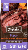 Merrick Premium Grain Free Dry Puppy Food, Wholesome and Natural Kibble with Real Texas Beef and Sweet Potato - 22.0 lb. Bag