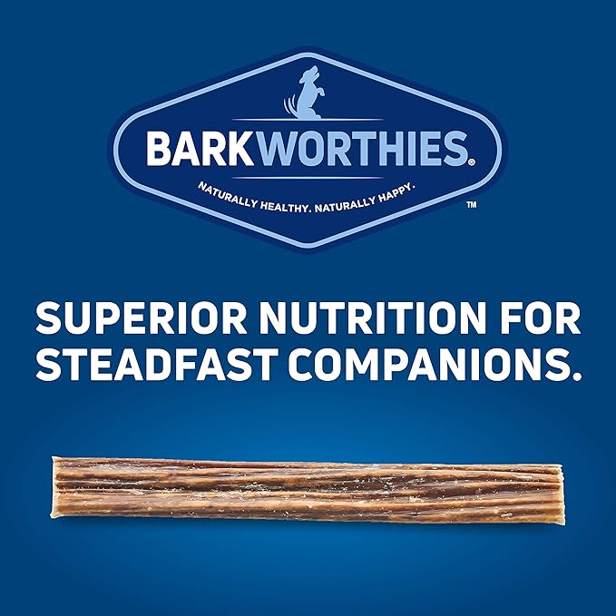 Barkworthies 6 Inch Beef Gullet Sticks - 12 Count (Pack of 1) - Protein-Packed, Supports Dental Health, Quick Hollow Snack, Great for Older Canines or Teething Puppies