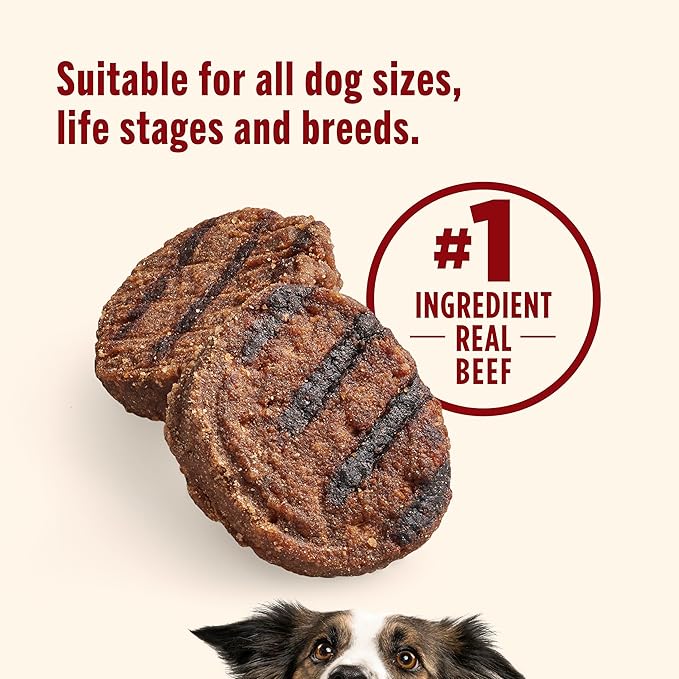 Nutrish Burger Bites Beef Recipe with Bison Premium Dog Treats, 5 oz. Pouch, Pack of 5 (Rachael Ray)