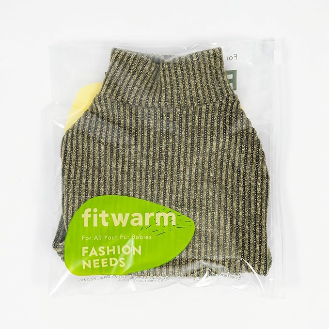 Fitwarm Mock Neck Knited Dog Pajamas, Warm Winter Clothes for Small Dogs Boy Girl, Pet Apparel, Olive Green, Small