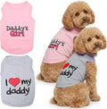 Parisian Pet 2 Pack Dog Shirts – 100% Cotton Shirts for Large Dogs – Sleeveless I Love My Daddy & Daddy’s Girl Dog Clothes – Breathable Summer Pet Apparel - Stretchy and Stylish T Shirts for Dogs