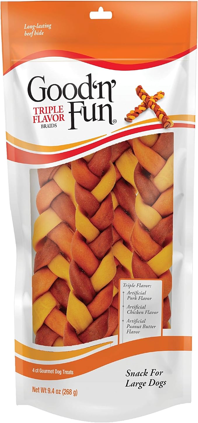 GOOD 'N' FUN Good ‘N’ Fun Triple Flavor Braids, 9.4 Ounce (Pack of 1)