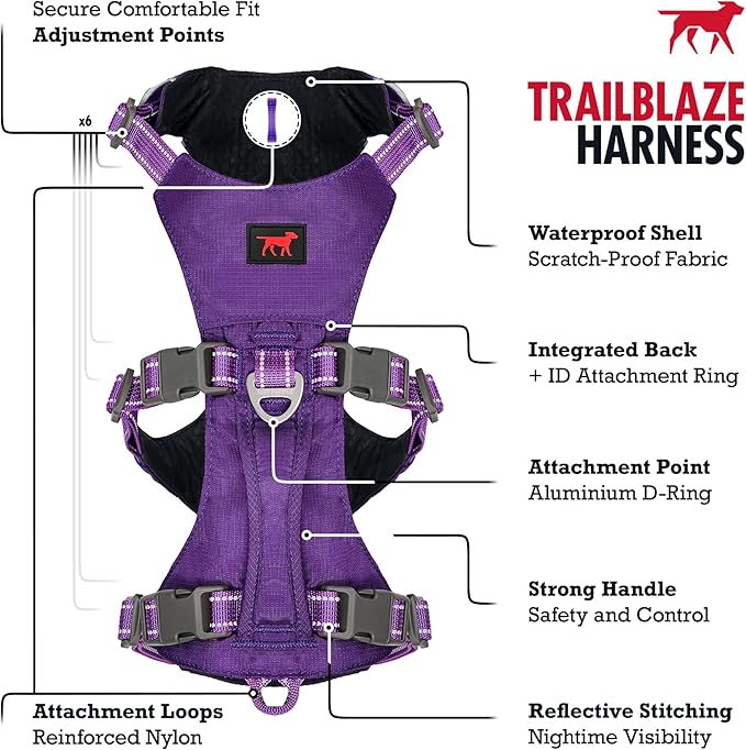 Tuff Pupper Escape Proof Dog Harness for Extra Large Dogs | No Pull Lightweight Adjustable Harness | No Escape Multifunctional Outdoor Pet Gear | Strong Durable Breathable | Secure Comfortable Fit