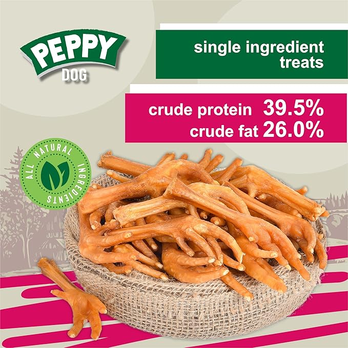 All Natural Chicken Feet Without Claws (7 oz, Approx. 10 pcs.) | Dog Treats | Dehydrated for Freshness | Supports Joint Health with Glucosamine and Chondroitin | Promotes Dental Hygiene