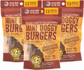 Happy Howie's Mini Doggy Burgers - Natural Healthy Dog Treats, Made with Real Beef, Long Lasting, Chewy, Hormone and Gluten Free - Beef, (Pack of 3)