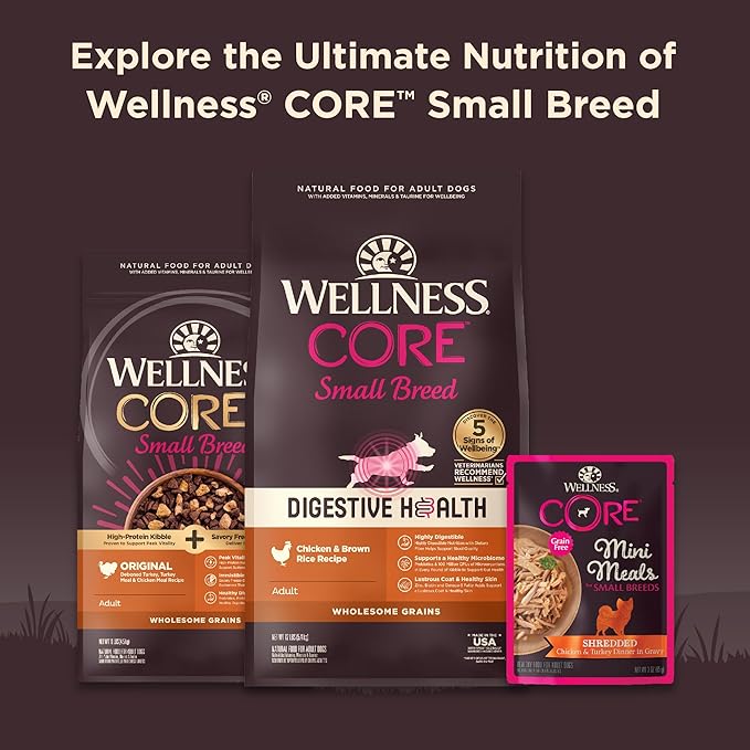 Wellness Core Grain Free Small Breed Mini Meals Chunky Variety Pack, 3 oz (Pack of 12)
