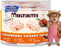 Freeze Dried Strawberry Yogurt Cat&Dog Treats - Healthy Dog Snacks with Probiotics for Digestive Health&Immune Boost - Crunchy High Protein Pet Training Treats or Food Toppers 2.82oz