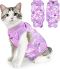 SlowTon Cat Recovery Suit - Cat Onesie for Cats After Surgery Female Male, Kitten Clothes Cats Surgical Spay Suit Abdominal Wounds, E-Collar Alternative Bodysuit Shirt Anti-Licking (Purple, S)