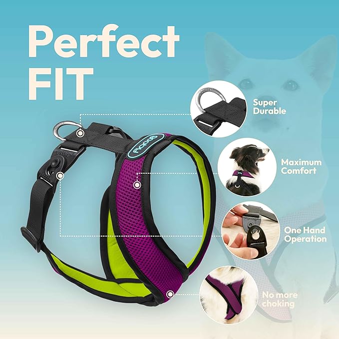 Gooby Comfort X Harness Dual Snap Mesh in Dog Harness - Violet, X-Large