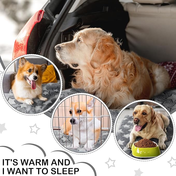 Tranqun 4 Pcs Waterproof Dog Puppies Cat Blankets Bed Mat Washable Crate Kennel Whelping Pads Reusable Pet Pee Pad Soft Reversible Pet Training Pads Sleep Floor Mat Guinea Pig Liner