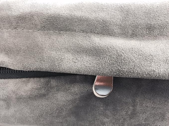 Dogbed4less Premium HeadRest Orthopedic Cool Memory Foam Dog Bed for Extra Large Dogs, Waterproof Lining and Grey Suede Cover, Jumbo 55X47 Inch