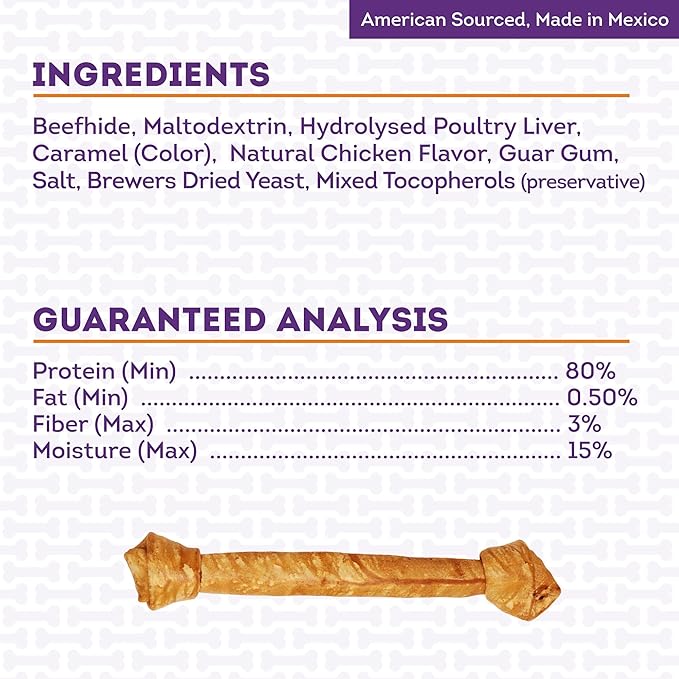 American Beefhide Bones 21-22" Dog Chew Treats - Chicken Flavor, I Count/1 Pack