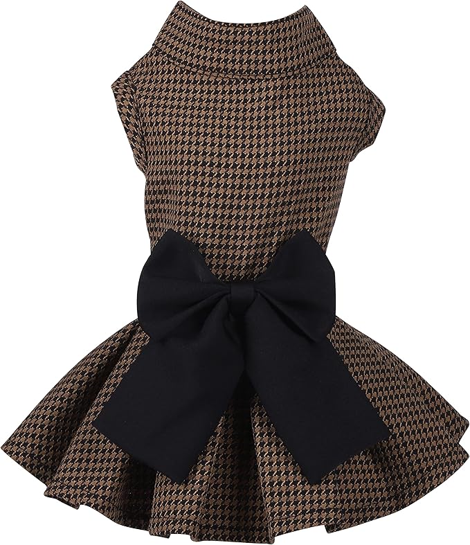 Pet Dresses for Small Dogs Cats Girl, Cute Princess Bowknot Dress Puppy Shirt All Weather Skirt Clothes Cat Apparel for Birthday Wedding Party Holiday (Medium, Yellow&Black)