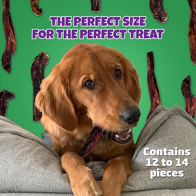 Bully Sticks for Dogs Sourced & Made in USA, All-Natural Taste, Shape, & Color, 6 inch Pizzle Sticks, Bully Bones for Small and Medium Dogs, Includes 12 to 14 Rawhide-Free Treats Per Bag, 8oz