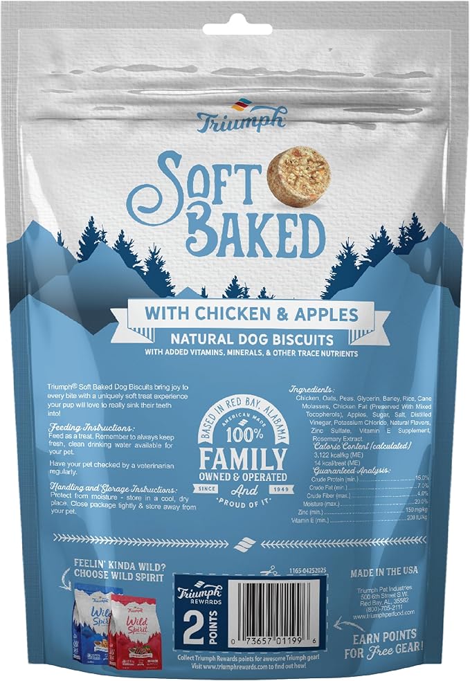 Triumph Soft Baked Natural Dog Biscuits with Chicken & Apples, 8oz.