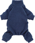 Fitwarm Turtleneck Knitted Dog Sweater Puppy Pajamas Thermal Doggie Winter Clothes Knitwear Pet Coats Cat Apparel Blue Large