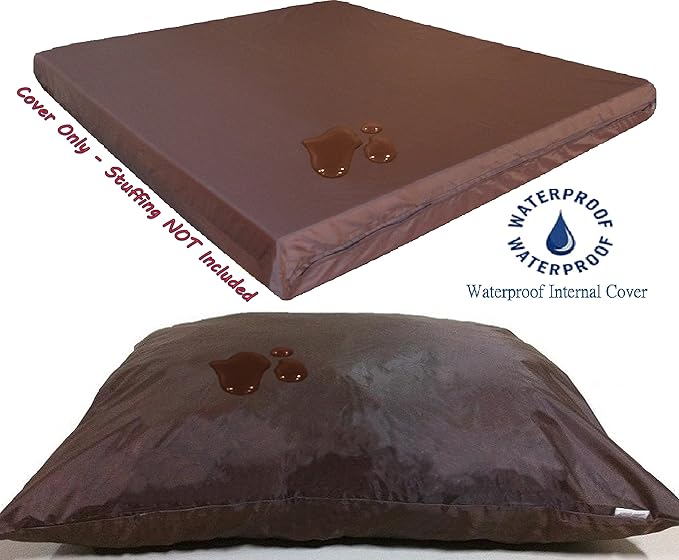 Dogbed4less DIY Pet Bed Pillow Grey Microsuede Duvet Cover and Waterproof Internal case for Medium to Large Dog at 40X35X4 Inch - Covers only