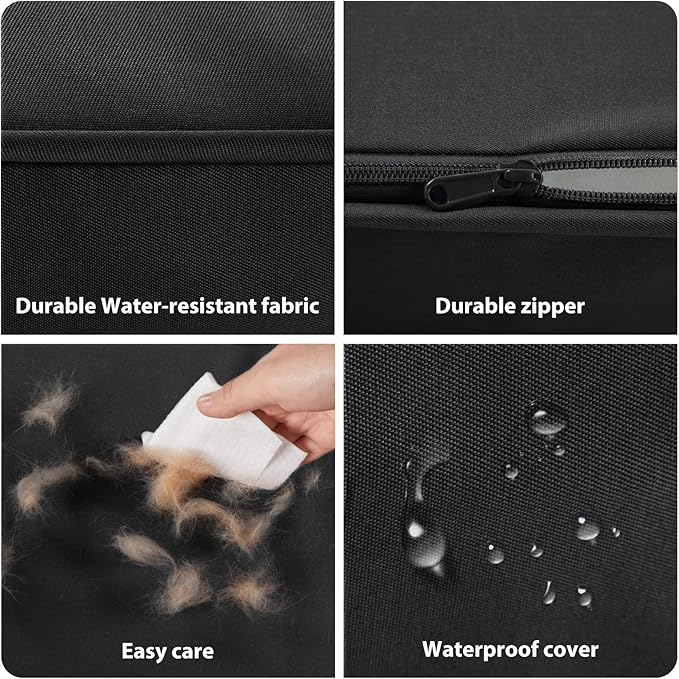 BFPETHOME Outdoor Dog Beds for Large Dogs, Waterproof Dog Bed for Medium, Large, Extra Large Dogs, Orthopedic Pet Bed with Removable Washable Cover, Egg Crate Foam Pet Bed Mat. (30 x 20in, Black)