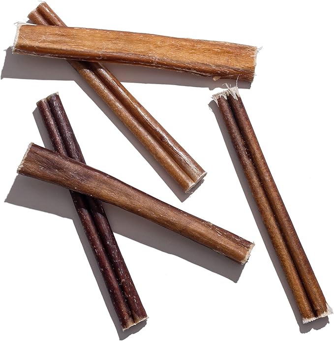 Jack&Pup 6 Inch Thick Bully Sticks for Dogs (24 Pack) Bully Stick Dog Chews, Single Ingredient 100% Beef Bully Sticks for Medium and Large Dogs