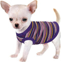Elevate Your Pet's Comfort and Fashion: Premium 100% Cotton Rib Dog Shirt Vest for Small Breeds Like Chihuahuas, Yorkies, and Puppies .Year-Round Style with Tank-Style Puppy Attire Purple Large