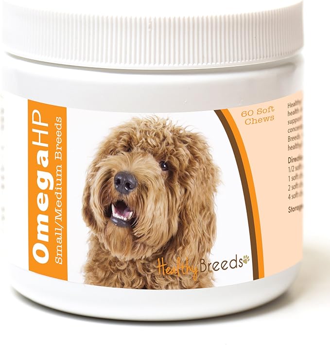 Healthy Breeds Labradoodle Omega HP Fatty Acid Skin and Coat Support Soft Chews 60 Count